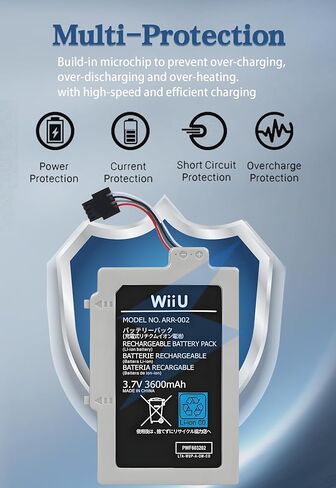 بطارية لـ Wii U Gamepad ، استبدال البطارية Wii U القابل لإعادة الشحن متوافق مع Wii U Gamepad WUP-010 WUP-012 in Kuwait