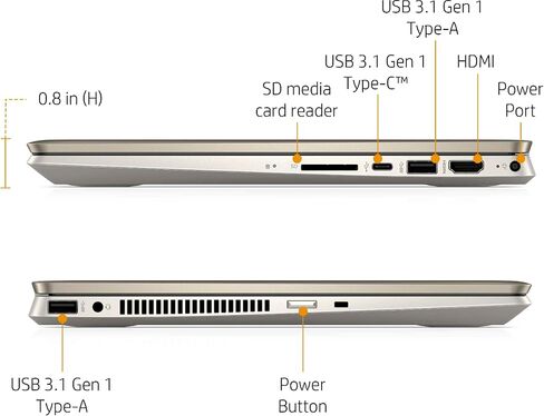 HP Pavilion X360-14 "" Touch - Core I5-10210U - 8GB - 256GB SSD + 16GB Optane - Gold in Saudi Arabia