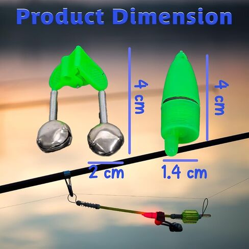 Fishing Rod Alarm Bells – 30-Pack Dual Alert Clips with Lights (Red, Green, Blue) | Clip-On Bite Alarms for Day & Night Fishing, Freshwater & Saltwater Use in Saudi Arabia