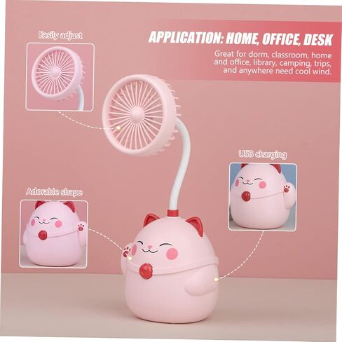 VOSAREA Cartoon Small Fan for Desk Fan Mini Rechargeable Holder Perfect for Boys and Girls in Saudi Arabia