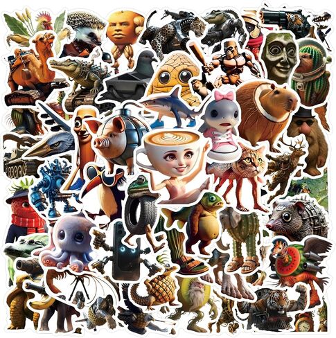 100 PCS Italian Beinrot Animals Funny Animals Bulk ، American AI Tralalero Tralala Stickers Pack for Kids Girls Boys. in Kuwait