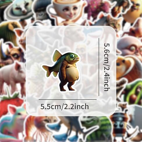 100 PCS Italian Beinrot Animals Funny Animals Bulk ، American AI Tralalero Tralala Stickers Pack for Kids Girls Boys. in Kuwait