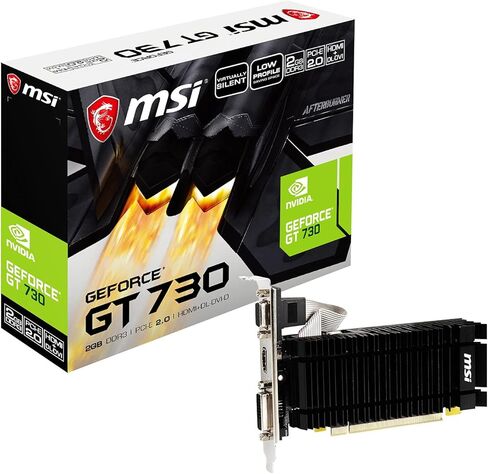 MSI Gaming 64 بت DVI-D/HDMI NVIDIA GEFORCE بطاقة رسومات منخفضة المستوى (N730K-2GD3H/LPV1) (متجدد) in Kuwait
