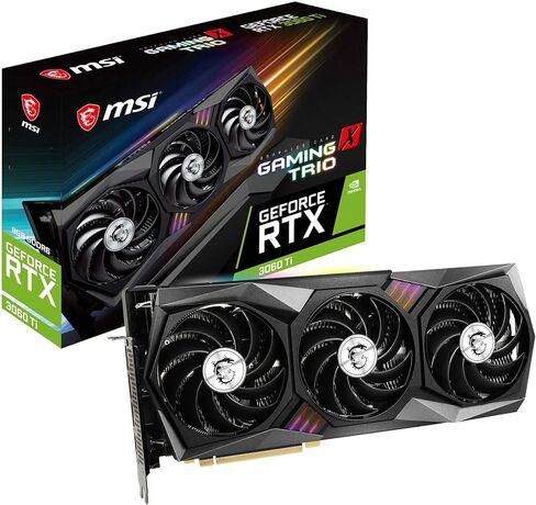 MSI Gaming GeForce RTX 3060 Ti 8GB GDRR6 256-Bit HDMI/DP Tri-Frozr 2 TORX Fan 4.0 Ampere Architecture RGB OC Graphics Card (RTX 3060 Ti Gaming X Trio) in Saudi Arabia
