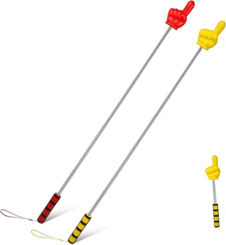 Angoily Finger Pointer Stick, 2PCS Teacher Telescoping Hand Pointer Stick with Soft Handles, Extendable Telescoping for Presentations Meetings, Multi-Color, Teaching Supplies in Saudi Arabia