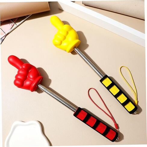 Angoily Finger Pointer Stick, 2PCS Teacher Telescoping Hand Pointer Stick with Soft Handles, Extendable Telescoping for Presentations Meetings, Multi-Color, Teaching Supplies in Saudi Arabia