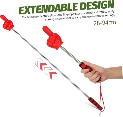 Angoily Finger Pointer Stick, 2PCS Teacher Telescoping Hand Pointer Stick with Soft Handles, Extendable Telescoping for Presentations Meetings, Multi-Color, Teaching Supplies in Saudi Arabia
