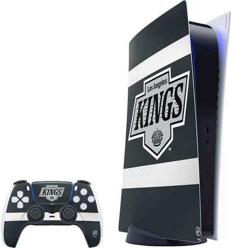 Skinit Decal Gaming Skin Compatible with PS5 Bundle - Officially Licensed NHL Los Angeles Kings Jersey Design in Saudi Arabia