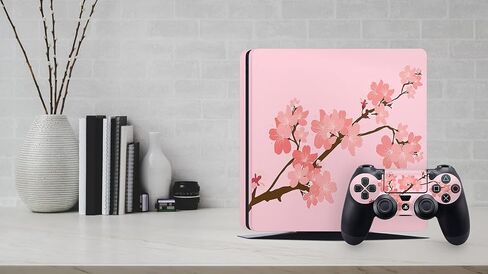 Zoomhitskins متوافق مع PS4 Slim Skin و Bloom Orient Flower Flower Cherrie و Date & Fit و 3M Vinyl ، مصنوعة في الولايات المتحدة الأمريكية in Saudi Arabia