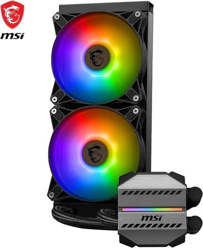 MSI MAG CORELIQUID M240 AIO CPU Liquid Cooler - 12 Way Split-Flow Water Cooling, Evaporation-Proof Tubing, It Supports mainsteam Socket Like AM5 and 1700 in Saudi Arabia