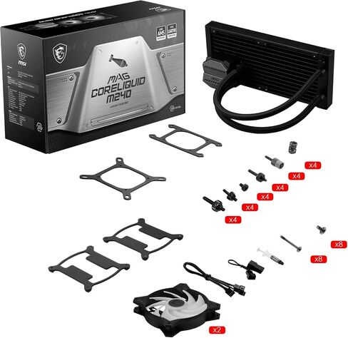 MSI MAG CORELIQUID M240 AIO CPU Liquid Cooler - 12 Way Split-Flow Water Cooling, Evaporation-Proof Tubing, It Supports mainsteam Socket Like AM5 and 1700 in Saudi Arabia