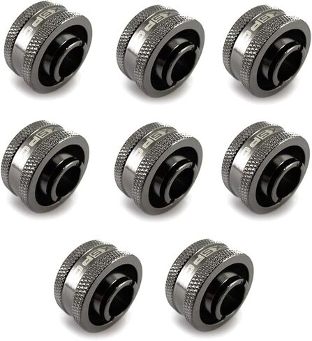 XSPC G1/4 "إلى 1/2" معرف ، 3/4 "OD Compression Fitting V2 للأنابيب الناعمة ، الكروم الأسود ، 8 عبوات in Kuwait