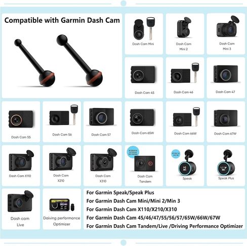 for Garmin Dash Cam Mount,Compatible with Garmin Mini/Mini 2/Mini 3/45/46/47/55/56/57/65W/66W/67W/Tandem/ X110/X210/X310 etc Dash Cam,Aluminum Rearview Mirror Bracket Kit (8.55mm Ball Heads) in Kuwait
