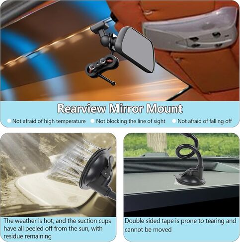 for Garmin Dash Cam Mount,Compatible with Garmin Mini/Mini 2/Mini 3/45/46/47/55/56/57/65W/66W/67W/Tandem/ X110/X210/X310 etc Dash Cam,Aluminum Rearview Mirror Bracket Kit (8.55mm Ball Heads) in Kuwait