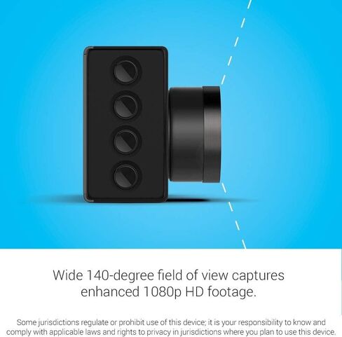 Garmin Dash Cam 46, Wide 140-Degree Field of View in 1080P HD, 2" LCD Screen and Voice Control, Very Compact with Automatic Incident Detection and Recording (Renewed) in Saudi Arabia