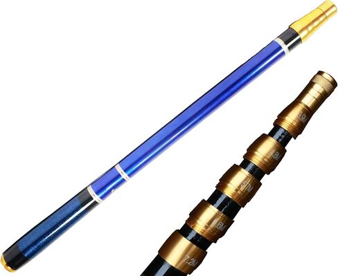 Premium Carbon Fiber Tenkara Rod Fishing Rod 8:2 Action-Lightweight Collapsible Bass Crappie Stream Telescopic Rod 23FT with Zoom Rod Ultralight Small Hand Rod in Saudi Arabia