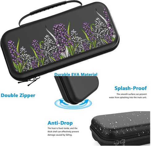 حالة مفتاح Lavender مصنوعة لـ Nintendo OLED BAG PRISPLE FLOURS CARDER POUCH لمحول OLED Accessories WC22 in Saudi Arabia
