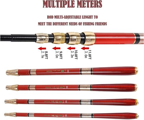 Premium Carbon Fiber Tenkara Rod Fishing Rod 8:2 Action-Lightweight Collapsible Bass Crappie Stream Telescopic Rod 23FT with Zoom Rod Ultralight Small Hand Rod in Saudi Arabia