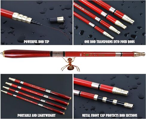 Premium Carbon Fiber Tenkara Rod Fishing Rod 8:2 Action-Lightweight Collapsible Bass Crappie Stream Telescopic Rod 23FT with Zoom Rod Ultralight Small Hand Rod in Saudi Arabia