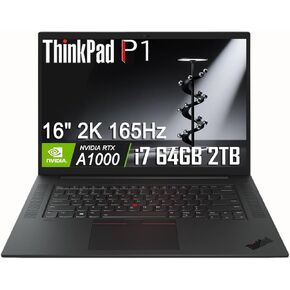 Lenovo ThinkPad P1 Mobile Workstation Laptop (16 "2K 165Hz ، Intel 14-Core I7-13800H ، NVIDIA RTX A1000 6GB ، 64GB DDR5 ، 2TB SSD) 2 X Thunderbolt 4 ، Backlit ، Vhod Ir Webcam ، Win 11 in Kuwait