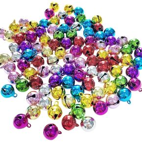 100Pcs Jingle Bells, BetterJonny 14mm 10 Sweet Colors Small Bell Metal Craft Bells, Pet Decoration Bells DIY Bells for Wreath, Christmas, Holiday Home Party & Festival Decorations and Jewelry Making in Kuwait