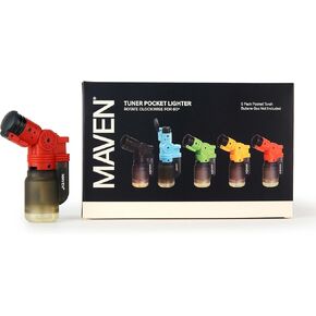 Tuner Torch Lighters, 5 Pack, Refillable Butane Gas Lighters, Adjustable Jet Flame, Windproof Mini Pocket Torch for Kitchen, Candles, Cooking, Baking, BBQ, Camping, and More (Butane Not Included) in Saudi Arabia