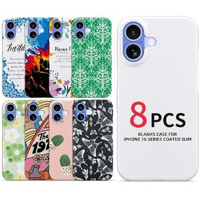 حالات الهاتف الثامنة 8 مقاطع لـ iPhone 16 E Pro Max Series فارغة DIY DIY قابلة للطباعة تغطية الفراغات تسامي قابلة للتسامي المغلفة (غير لامع ، متوافق مع iPhone 16) in Kuwait