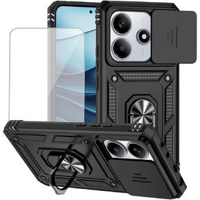 بالنسبة إلى Xiaomi Redmi Note 14 5G CASE مع واقي شاشة زجاجي مقسى وغطاء الكاميرا الشريحة ، حامل تركيب السيارة المغناطيسي غطاء واقي من أجل Xiaomi Redmi Note 14 5G Blue in Kuwait