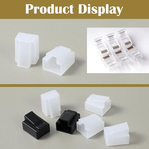 50 Pack RJ45 Connectors Dust Cover Protector, Ethernet Cable Plug Covers for RJ45 Pass Through Connector Network Cat5e Cat6 Cat7 Internet LAN Patch Cord Printer in Kuwait