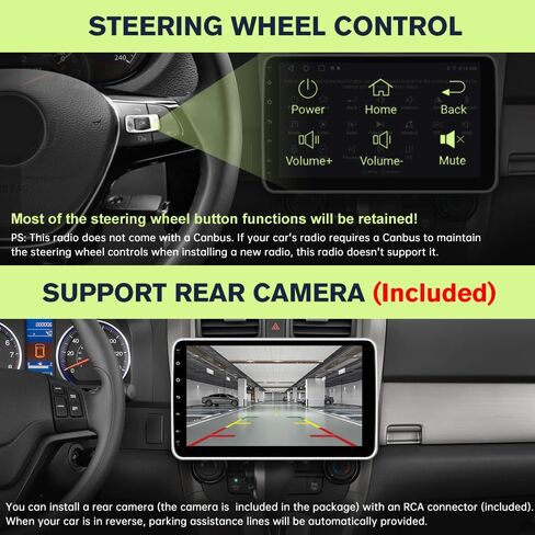 2G+32G DIN CAR RADIO STEREATINT ، Android 13 10 بوصة اللمسات التي تعمل باللمس مع الرابط اللاسلكي/Androidauto/Mirror ، WIFI/GPS/Bluetooth/RDS/USB/FM/SWC/CAMERA in Kuwait