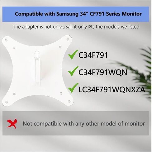 شاشة منحنية BN96-41711C جدار جبل محولات VESA BRACKET ， متوافقة مع Samsung ， C34F791WQ C34J791WT 34 "CJ79 CF791 (جدار أبيض مثبت) in Kuwait