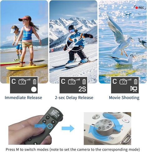 Wireless Camera Remote Shutter Release for Canon R3/ R7/ R10/ M50/ EOS M6 Mark II/R/RP /90D /6D Mark II /R5/ R6 /800D /850D /250D/Rebel SL2 /T7i /G5 X Mark II /G7 X Mark III, Replace Canon BR-E1 in Kuwait