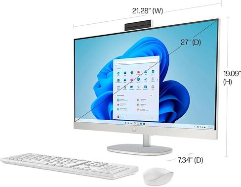 HP 27-cr000 All-in-One Desktop 2024 New, Intel i7-1355U 10-Core, 27" FHD IPS Display, Intel Iris Xe Graphics, Wi-Fi, 24GB DDR4 2TB M.2 SSD, Win11 Pro in Saudi Arabia