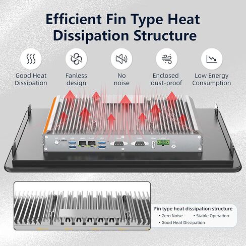 27 Inch Industrial Panel PC,All-in-One Embedded Fanless Touchscreen Computer IP65 Capacitive Touch，for Kiosks,Factory Automation Real-time Monitoring (Celeron J6412-16G+256G, 27 inch) in Saudi Arabia