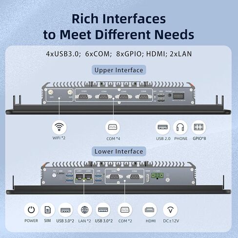 27 Inch Industrial Panel PC,All-in-One Embedded Fanless Touchscreen Computer IP65 Capacitive Touch，for Kiosks,Factory Automation Real-time Monitoring (Celeron J6412-16G+256G, 27 inch) in Saudi Arabia