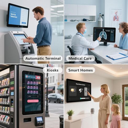 27 Inch Industrial Panel PC,All-in-One Embedded Fanless Touchscreen Computer IP65 Capacitive Touch，for Kiosks,Factory Automation Real-time Monitoring (Celeron J6412-16G+256G, 27 inch) in Saudi Arabia