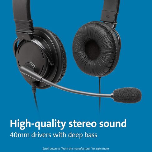 Kensington USB Hi-Fi Headphones with Microphone (K97601WW), Black Hi-Fi USB-C Headphones with Mic (K97457WW), Black in Saudi Arabia