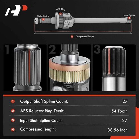 مجموعة عمود المحور A-Premium CV متوافقة مع Jeep Grand Cherokee 1993 1994 1995 1996 1997 1998 Sport Utility، جانب السائق الأيسر الأمامي، استبدال # 4720381 in Saudi Arabia