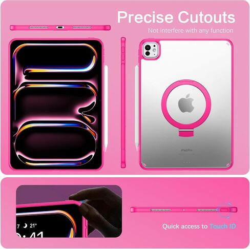 BENTOBEN for iPad Pro 11-Inch Case M4 2024 (5th Generation) with Stand, Translucent Matte iPad Pro Case, Slim Protective Shockproof Anti-Yellowing with 120°Ajustable Kickstand Tablet Cover, Black in Saudi Arabia