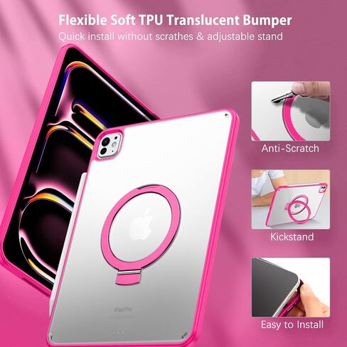 BENTOBEN for iPad Pro 11-Inch Case M4 2024 (5th Generation) with Stand, Translucent Matte iPad Pro Case, Slim Protective Shockproof Anti-Yellowing with 120°Ajustable Kickstand Tablet Cover, Black in Saudi Arabia