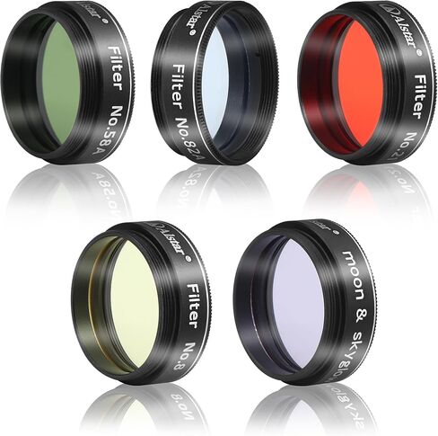 Alstar 5pcs 1.25 "Telescope Filters Kit - حزمة مع - 1.25" 2x عدسة بارلو in Kuwait