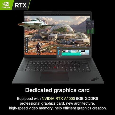 Lenovo ThinkPad P1 Mobile Workstation Laptop (16 "2K 165Hz ، Intel 14-Core I7-13800H ، NVIDIA RTX A1000 6GB ، 64GB DDR5 ، 2TB SSD) 2 X Thunderbolt 4 ، Backlit ، Vhod Ir Webcam ، Win 11 in Kuwait