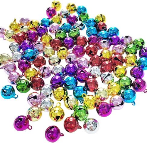 100Pcs Jingle Bells, BetterJonny 14mm 10 Sweet Colors Small Bell Metal Craft Bells, Pet Decoration Bells DIY Bells for Wreath, Christmas, Holiday Home Party & Festival Decorations and Jewelry Making in Kuwait