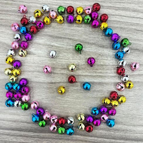 100Pcs Jingle Bells, BetterJonny 14mm 10 Sweet Colors Small Bell Metal Craft Bells, Pet Decoration Bells DIY Bells for Wreath, Christmas, Holiday Home Party & Festival Decorations and Jewelry Making in Kuwait