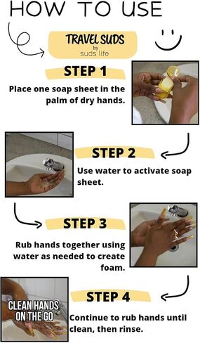 Sudslife Paper Soap Sheets (150 ورقة) حزمة من 3 (حزمة من 3 ، جوز الهند) in Kuwait