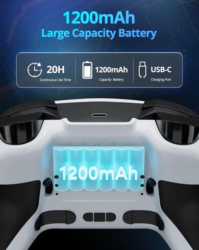 وحدة تحكم لاسلكية متعددة المنصات ، وحدة تحكم ألعاب الكمبيوتر الشخصي مع 2.4G ADPATER/HALL/HALL MOWSTICKS/HALL TRIGGERS/1200 MAH BATTERN/4 أزرار قابلة للبرمجة/إضاءة RGB ، متوافقة مع Windows PC 7/8.1/10/11 ، Switch/OLED/LITE ، IOS ، Android ، Steam-Black in Kuwait
