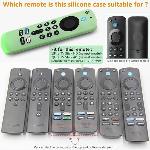 علبة الغلاف عن بُعد (2pcs) متوافقة مع Fire TV Stick HD 4K 2nd (2024 تم إصدارها) / Pioneer Alexa Voice Remote ، غلاف السيليكون المضاد للانزلاق مع حزام معصم (أخضر ، أزرق ، كلاهما توهج) in Saudi Arabia