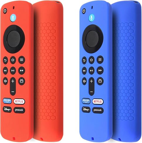 علبة الغلاف عن بُعد (2pcs) متوافقة مع Fire TV Stick HD 4K 2nd (2024 تم إصدارها) / Pioneer Alexa Voice Remote ، غلاف السيليكون المضاد للانزلاق مع حزام معصم (أخضر ، أزرق ، كلاهما توهج) in Saudi Arabia