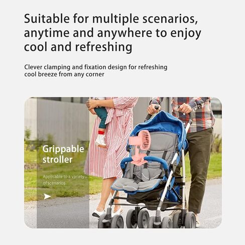 مقطع على مروحة المكتب 3 سرعات إعادة شحن باورد باورد USB مروحة الطفل مروحة صغيرة مقطع ، تدفق الهواء القوي ، دوران قابل للتعديل لأمراض مكتب غرفة نوم (أصفر) in Kuwait