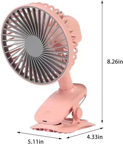 مقطع على مروحة المكتب 3 سرعات إعادة شحن باورد باورد USB مروحة الطفل مروحة صغيرة مقطع ، تدفق الهواء القوي ، دوران قابل للتعديل لأمراض مكتب غرفة نوم (أصفر) in Kuwait